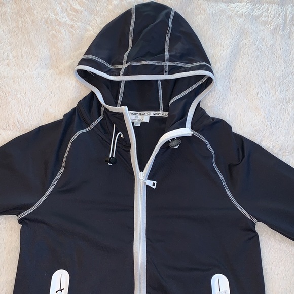 Ivory Ella S Black & White Zip Up Jacket Hooded - Picture 11 of 16